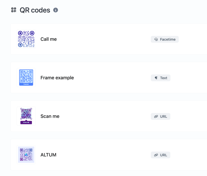 لقطة شاشة لصفحة نظام رمز QR للتطبيق